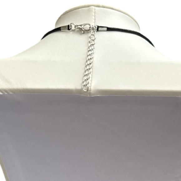 Handmade Abstract Fluid Art Bar Necklace Pink Orange White by Svetlana Yeung - Picture 9 of 9